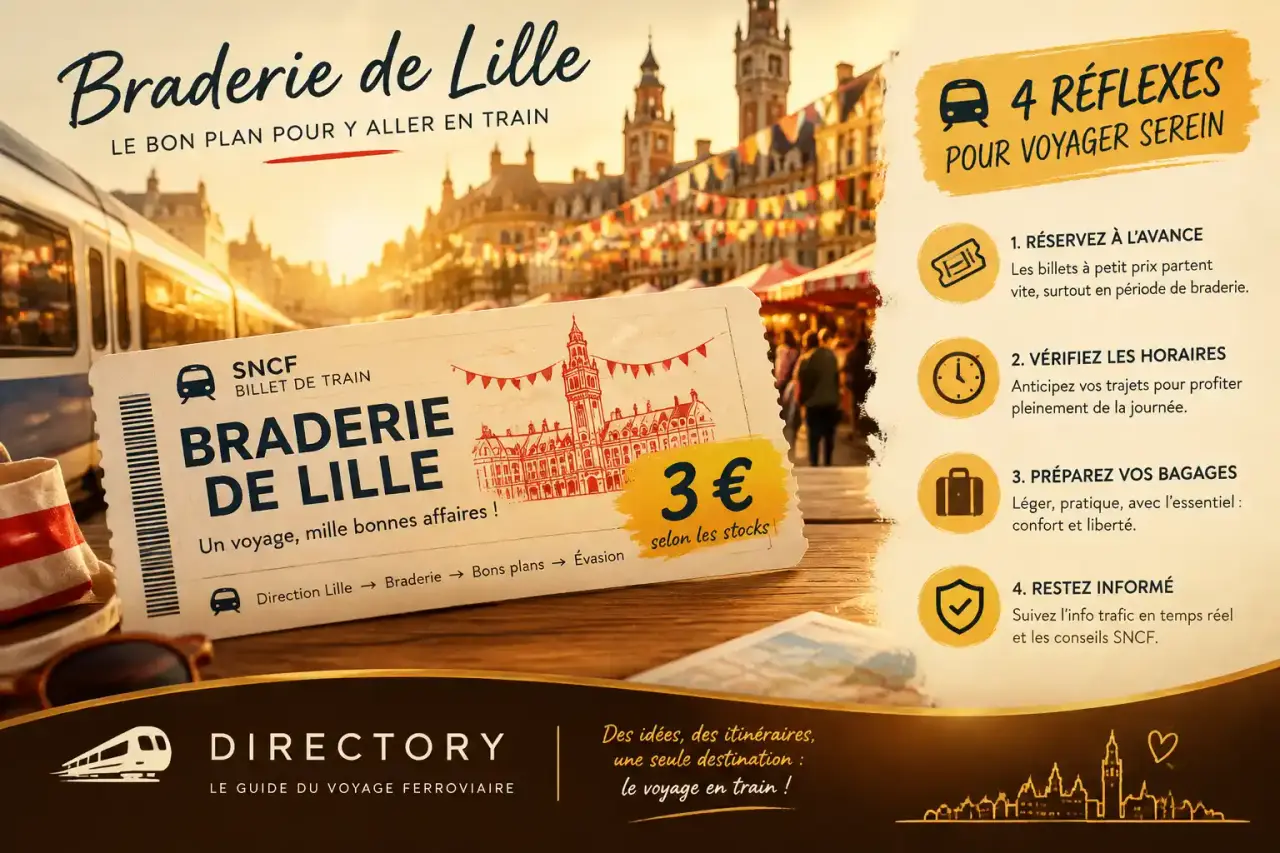 Billet de train pour la Braderie de Lille : 3 € selon les stocks et 4 réflexes pour voyager serein