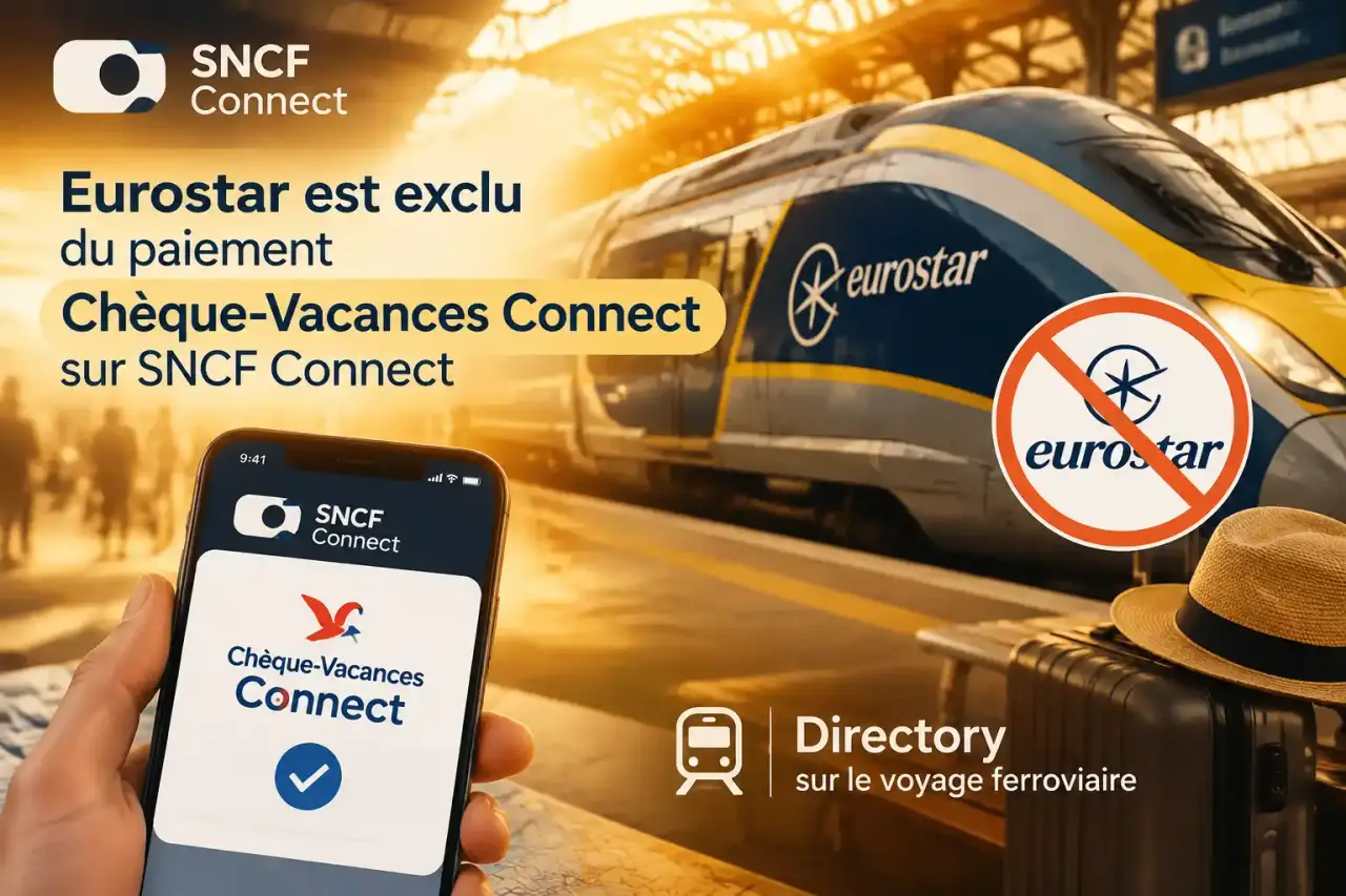 Eurostar est exclu du paiement Chèque-Vacances Connect sur SNCF Connect